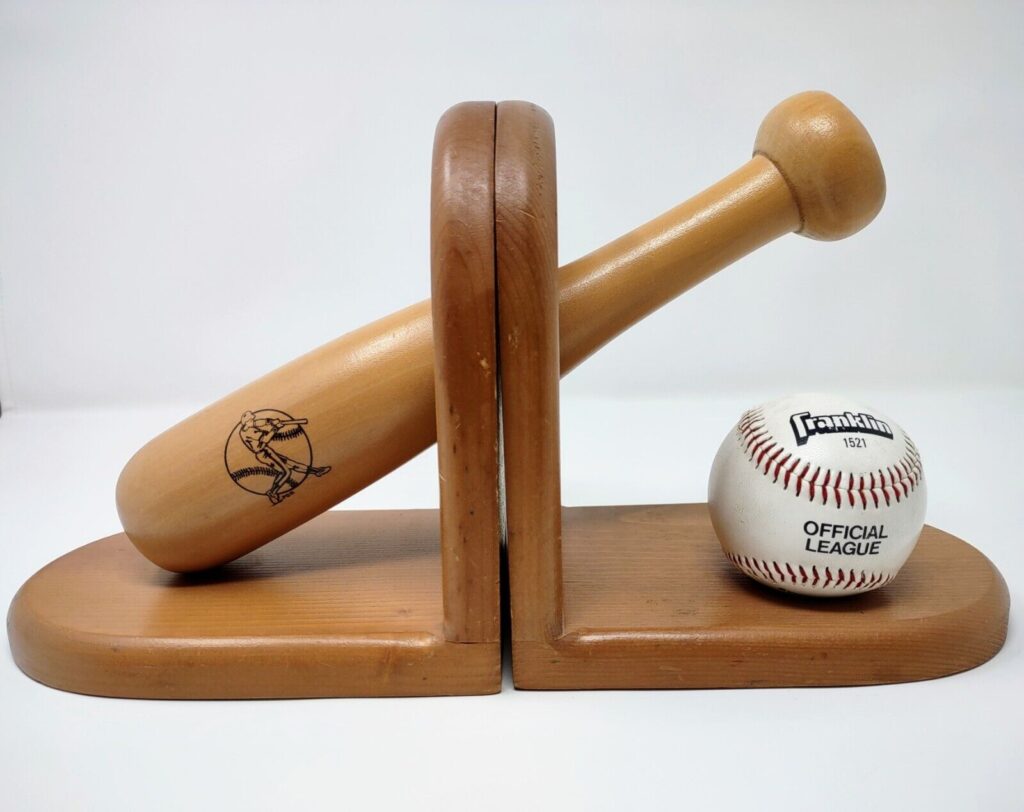 Wooden Baseball Bookends