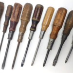 vintage wooden handle screwdrivers