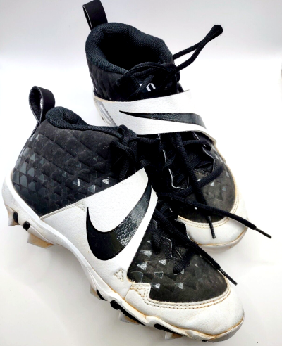 Black and White Mike Trout Baseball Cleats