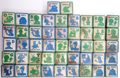 Vintage Sesame Street Wooden Building Blocks